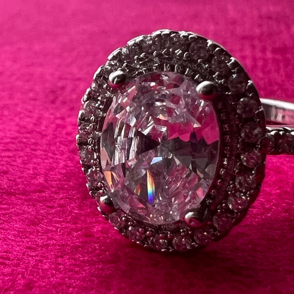 Engagement Oval Shape Stunning Statement Ring Big… - image 2